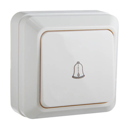 Выключатель звонковый, накладной, АСКО-УКРЕМ, ВЗд10-Cm-W - 1