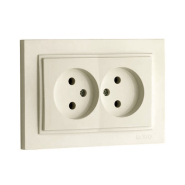 Розетка 2-а без заземлення, Mono Electric, DESPINA, крем, 102-170005-121