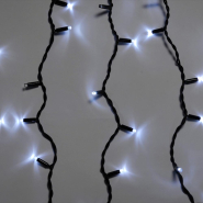 Гірлянда зовнішня DELUX, ICICLE, 108LED, 2x1м, 27 flash, біла тепла/чорна, IP44
