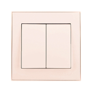 Выключатель Lezard RAIN двухклавишный, крем, 703-0388-101
