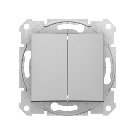 Переключатель двухклавишный Schneider Electric Sedna, алюминий, SDN0600160 - 1