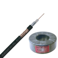 Коаксиальный кабель радиочастотный RG-58U, 50 Ом, 1 моножила (медь, 0,8 мм) + экран (биметалл, CCA, 64*0,12 мм) + фольга