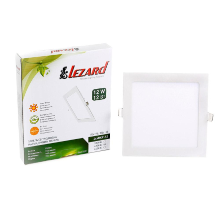 Світильник LED врізний LEZARD, 12W, 4200K, 950Lm, квадрат, 166x166мм, 442RKP-12 - 1