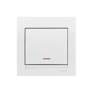 Выключатель Lezard DERIY одноклавишный, с подсветкой, белый, 702-0202-111