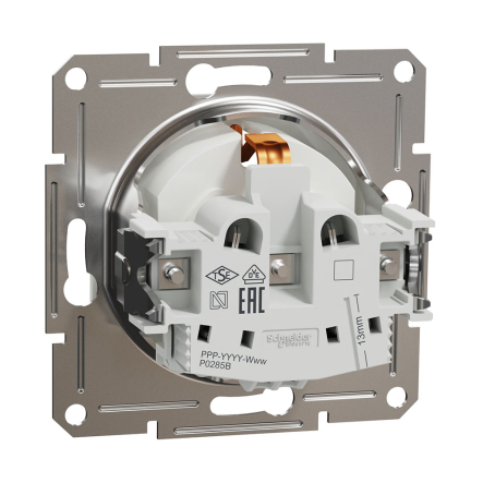 Розетка 1я с з/к со шторками, без рамки, Schneider Electric ASFORA, белая, EPH2970221