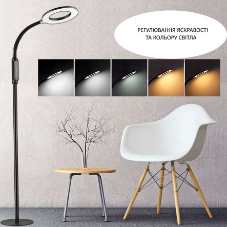 Торшер LAGUNA Lighting 91965-16 2-в-1 черный, регулятор, таймер, 3000К-6000К, LED 16W