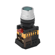 Кнопка IEK ABLF-22 зелена d22мм неон/240В 1з+1р