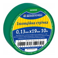 Изолента 0,13мм х 19мм 10м зеленая, АСКО-УКРЕМ, A0150020034