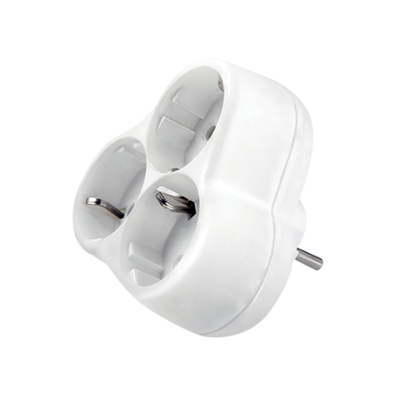 Трійник ромашка VIKO Yonca B-3000 3 гнізда із заземленням, білий, 90303000 - 1