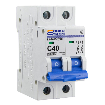 Автоматический выключатель АСКО-УКРЕМ ВА-2017 2р, 40А С, A0010170016