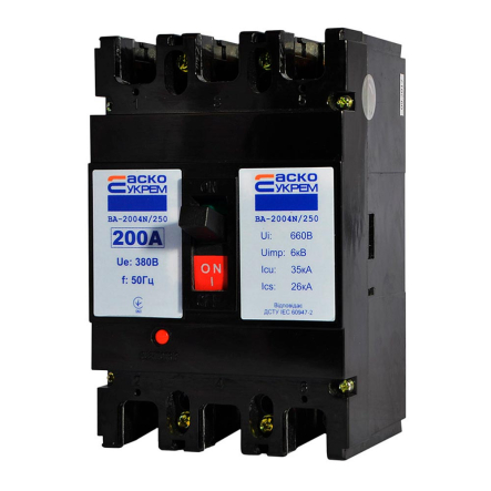 Автоматический выключатель АСКО-УКРЕМ ВА-2004N/250 3р, 200А, A0010040069