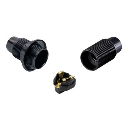 Патрон Е14 люстровый, VL268, бакелит, черный, Violux, 950003