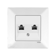 Розетка компьютерная + телефон VIKO Meridian, 90970035-WH, белая