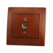 Розетка компьютерная Lezard MIRA, Античный махагон, 701-0505-139