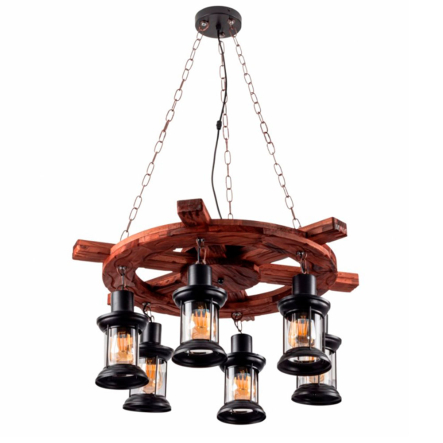 Люстра подвес деревянная SIRIUS H687-6, E27