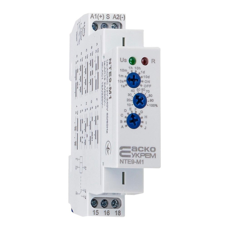 Реле часу асиметричного циклу АСКО-УКРЕМ NTE9-M1 AC/DC 12-240V, A0010240005 - 1