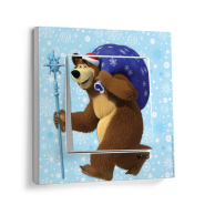 Вимикач VIKO KARRE KIDS, 1 кл., "Ведмідь з подарунком", 90962704