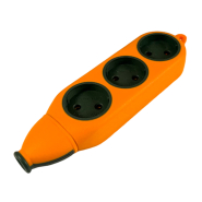 Колодка "Апельсин" 3 гн. 10A/250V без заземл. Lemanso /макс, 2500Вт, помаранчева