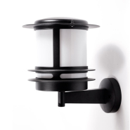 Светильник парковый Lusterlicht, Tokyo, 100Вт, опал/РС, настенный, черный