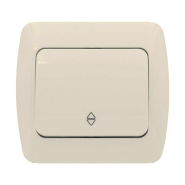 Выключатель EL-BI ZIRVE, проходной, крем, (без вставок), 501-010300-209