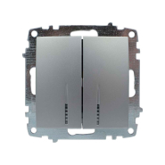 Вимикач EL-BI ZENA, 2 кл., з підсвічуванням (механізм), срібло, 609-011000-203