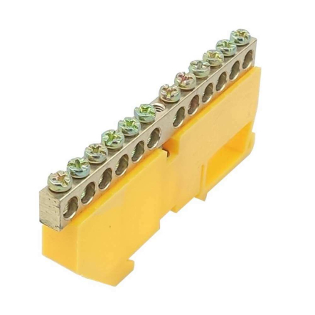 Шина изолированая стойк «N» TNSy5503127 на DIN-рейку ШЛІ6х9-12 желтая - 1