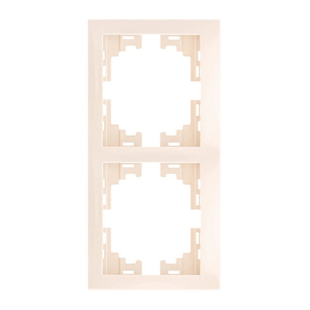 Рамка Lezard MIRA двомісна, вертикальна, без вставки, крем, 701-0300-152 - 1