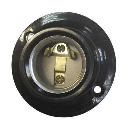 Патрон Е27 карболитовый потолочный TechnoSystems, черный, TNSy5000844