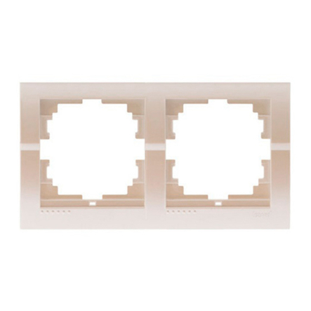 Рамка Lezard DERIY двомісна, горизонтальна, перлинно-білий металік, 702-3000-147 - 1