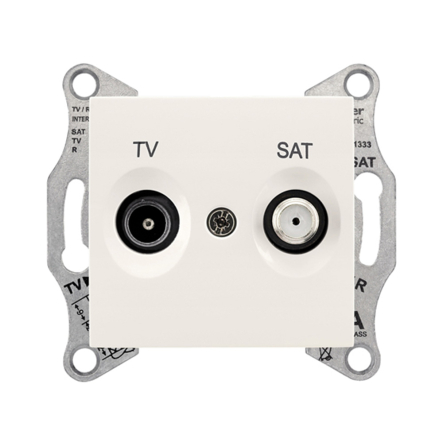 Розетка TV/SAT проходная Schneider Electric Sedna, слоновая кость, SDN3401923 - 1