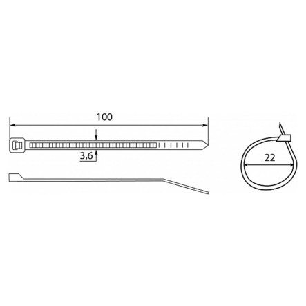 Хомуты кабельные CHS 100 х 4 мм черные UV (100шт), АСКО-УКРЕМ, A0150090131