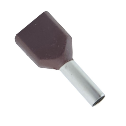Наконечник втулочный TNSy 5500129, ТЕ 1508, з ізоляцією, для 2-х дротів, коричневий (упак. - 100 шт.) - 1