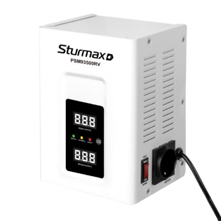Стабилизатор напряжения Sturmax PSM93500RV, 500 ВA, LED, настенный - 1
