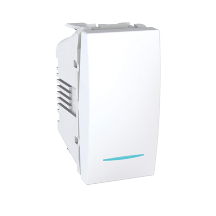 Выключатель одноклавишный с подсветкой, 1 модуль, белый, Schneider Electric Uniсa, MGU3.101.18N - 1