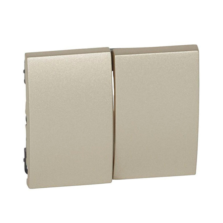 Лицевая панель для выключателя двухклавишного Legrand Galea Life, 771412, титан - 1