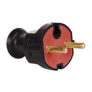 Вилка штепсельная LXL 126BLP, прямая, 16А, чёрная