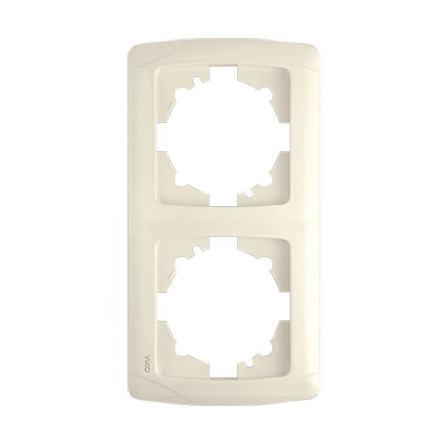 Рамка двойная вертикальная VIKO CARMEN, 90572002, крем - 1