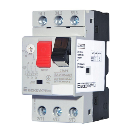 Автоматический выключатель защиты двигателя АСКО-УКРЕМ ВА-2005 М22, 20-25А, A0010050010