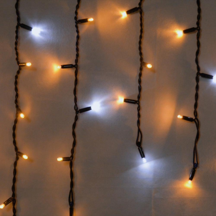 Гирлянда внешняя DELUX, ICICLE, 75LED, 2x0,7м, белая, flash, желтая/чёрная, IP44 - 1