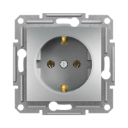 Розетка с заземлением Schneider Electric ASFORA, алюминий, EPH2900161