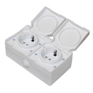 Розетка накладна TNSy SURFACE, 2-я, з/к, IP54, біла, TNSy5001226