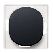 Вимикач одноклавішний прохідний (механізм) Aling-Conel EON, E607.E, чорний глянець