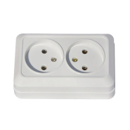 Розетка GISelt Aurora, 2-я без з/к наружная (керамика), G1811