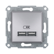 Розетка USB 2,1А Schneider Electric ASFORA, алюминий, EPH2700261