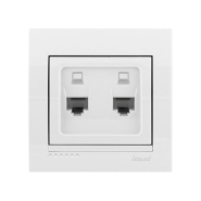 Розетка компьютерная Lezard MIRA двойная, белая, 701-0202-141