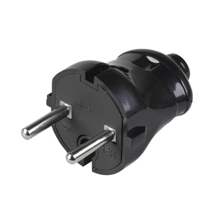 Вилка розбірна пряма без з / К 6А, чорна, ІЕК, EVP20-06-01-K02 - 1