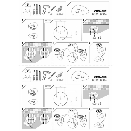 Светильник потолочный Nowodvorski 8304, ORGANIC GX53 3x12W WHITE PL