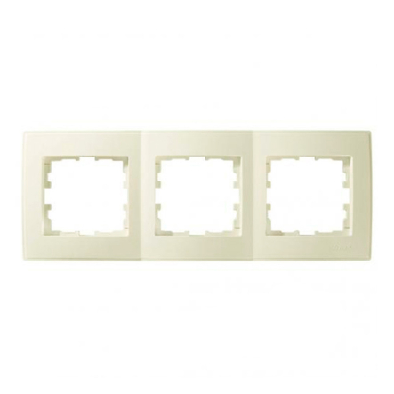Рамка Lezard LESYA трехместная, горизонтальная, крем, 705-0300-148 - 1