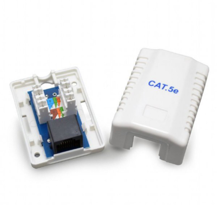 Розетка на 1 порт Cablexpert NCAC-1U5E-01, RJ-45, 5E cat, внешняя