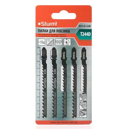 Пилки для лобзика Sturm 9019-03-244D, 75х4, дерево, грубый фигурный рез (уп. 5шт)